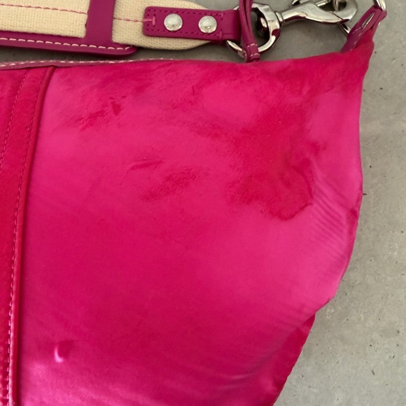 Rare Coach Y2K Fuchsia satin Shoulder Bag - Picture 7 of 16